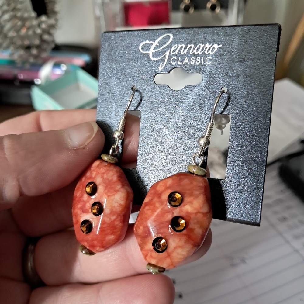 Gennaro orange dangling earrings